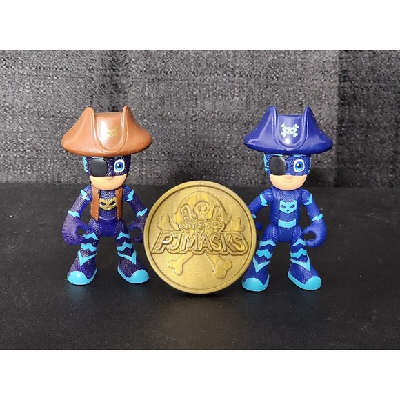 PJ Masks CATBOY PIRATE POWER Figure 3-1/2" Tall Frogbox Set Of 2 With Coin Medal - Picture 6 of 6